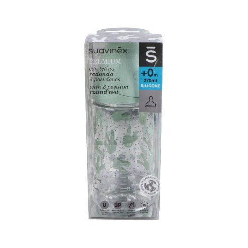 BIBERON TET. FISIOL. SILIC. PREMIUM SUAVINEX F.M 3M 270 ML