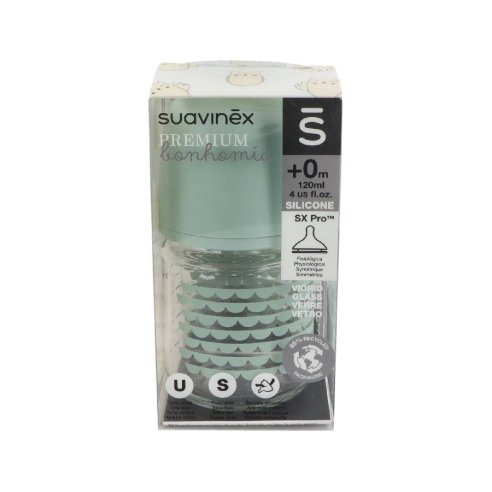 BIBERON VIDRIO TET. FISIOL. SILIC. SUAVINEX F.S 0M 120 ML