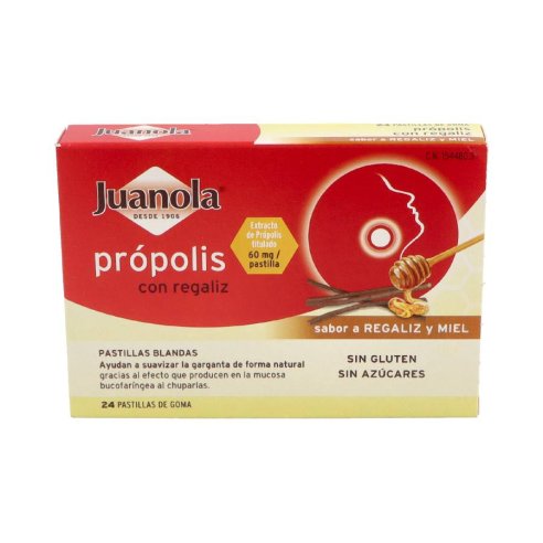 JUANOLA PROPOLIS PASTILLAS REGALIZ Y MIEL  24 PASTILLAS