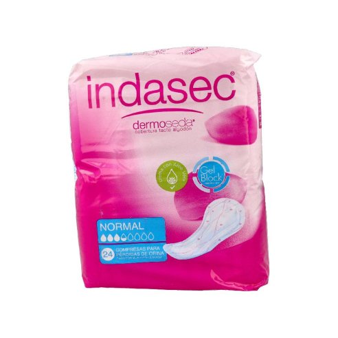 COMPRESA PERDIDAS LEVES INDASEC DERMOSEDA NORMAL BOLSA 24 CO
