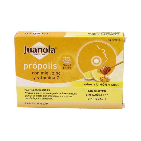 JUANOLA PROPOLIS PASTILLAS LIMON MIEL  24 PASTILLAS
