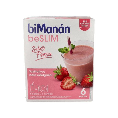 BIMANAN BESLIM SUSTITUTIVO BATIDO  6 SOBRES 55 G  FRESA