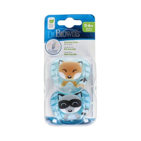 CHUPETE SILIC DR BROWN´S CLASSIC ANIMAL FACES 0-6M 2UD