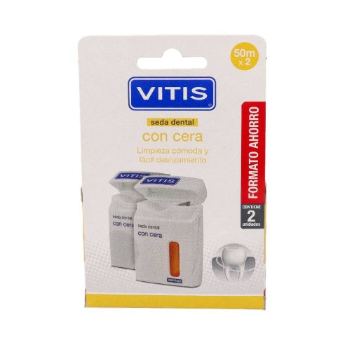 VITIS SEDA DENTAL CON CERA  50 M 2 UNIDADES DUPLO