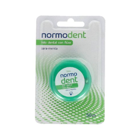 NORMODENT HILO DENTAL CON CERA Y FLUOR  SABOR A MENTA 50 M
