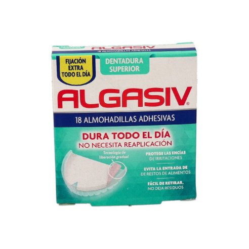 ALGASIV ALMOHADILLAS ADHESIVAS DENTADURA SUPERIOR  18 UNIDAD