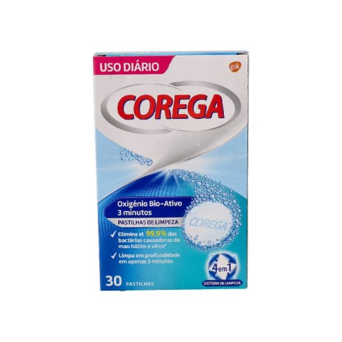 COREGA OXIGENO BIO-ACTIVO LIMPIEZA PROTESIS DENTAL 30 TABLET