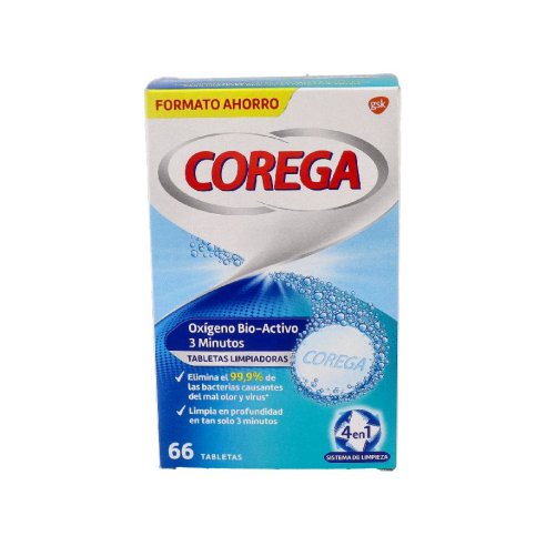 COREGA OXIGENO BIO-ACTIVO LIMPIEZA PROTESIS DENTAL 66 TABLET