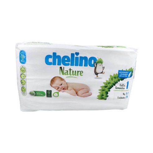 PAÑAL INFANTIL CHELINO NATURE T1 (1-3 KG)28 U
