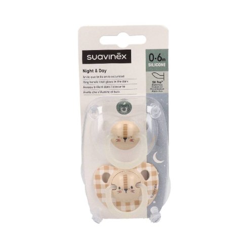 SUAVINEX CHUPE SILICONA ANATOMICO NOCHE 0 - 6 M 2U(BAJA)