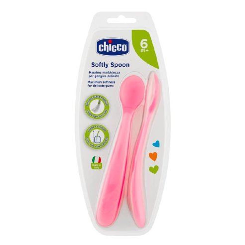 CUBIERTO INFANTIL CUCHARA SILICONA CHICCO EASY TRAINING ROSA