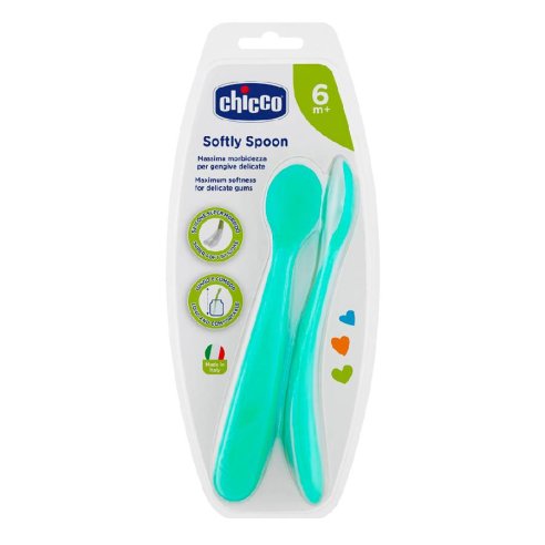 CUBIERTO INFANTIL CUCHARA SILICONA CHICCO EASY TRAINING AZUL