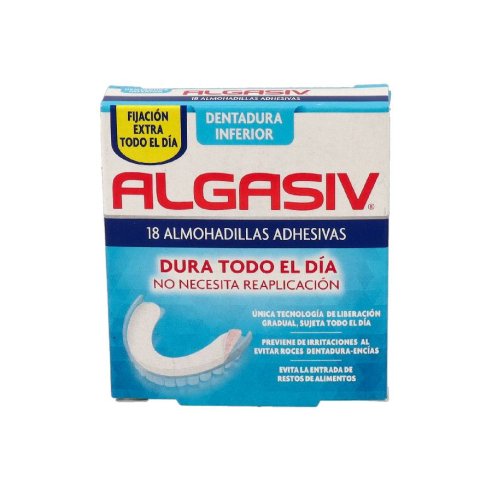 ALGASIV ALMOHADILLAS ADHESIVAS DENTADURA INFERIOR  18 UNIDAD